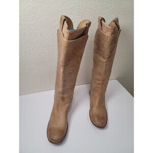 Frye Paige Tall Riding Brown Leather Knee-High Western Cowboy Boots Size 8.5B